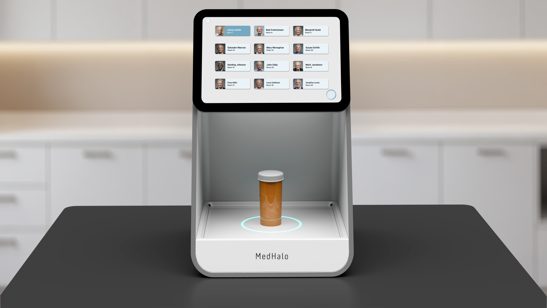 MedHalo device on medication cart